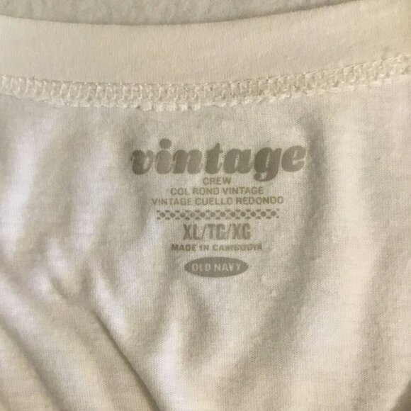 Old Navy Group 3 Vintage Tees Short Sleeve Cotton Crew Neck White Women's Sz XL - Picture 7 of 8